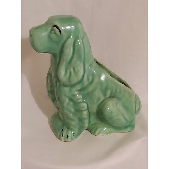 Shawnee Pottery Light Green Cocker Spaniel Dog Planter Vintage Cold Paint? - Picture 1 of 15
